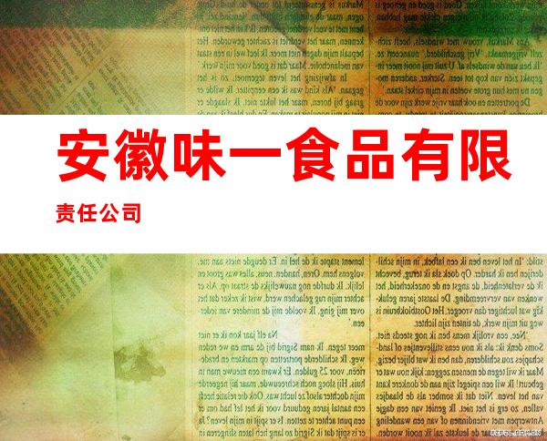 安徽味一食品有限责任公司
